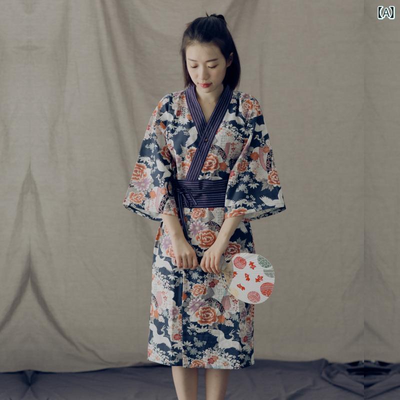 文化浴衣シンプル体型カバー 昭和風大正ロマンフリーサイズ 夏祭り 花火大会におすすめ