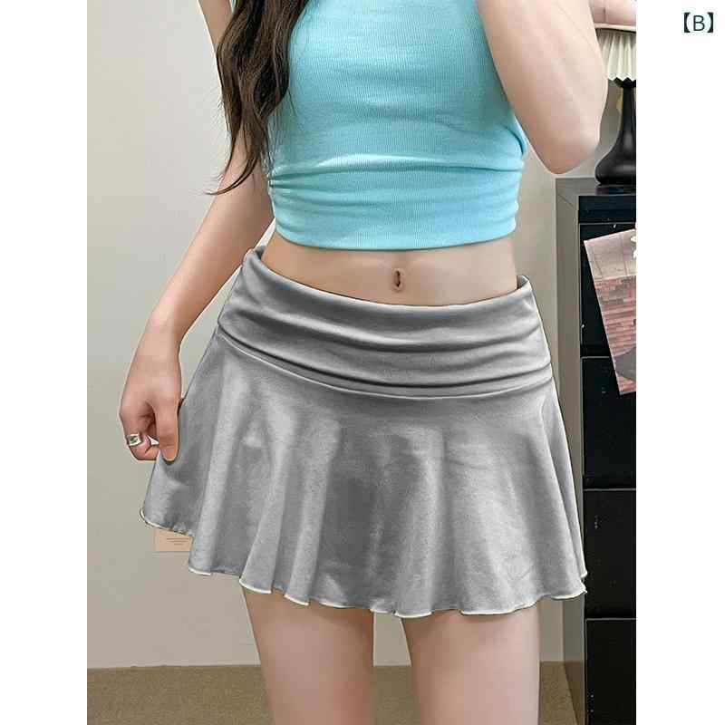 カジュアル ミニ丈スカート Aライン 脚長効果 ウエストゴム 楽ちん 大人女子 夏コーデ