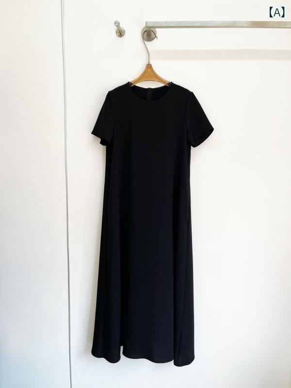 レディース 黒 美脚 シルエット 深 センの 南 油の 高級 感の 酢酸の きわめて シンプル 郭型は だるくて ゆったりしています。