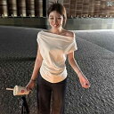 サマーカーディガン レディース トップス Pure Desire Hot Girl スタイル ワンショルダー 半袖 Tシャツ レディース 夏 ハイエンド スリム...