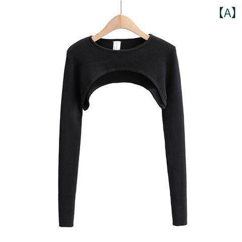 サマーカーディガン レディース トップス 甘辛い 風の 長袖の 短い ブラウスの レディース 春秋型の 丸 首の 色の 百合の t シャツ 袖の カバーの タイ 式の ブラウスの 潮