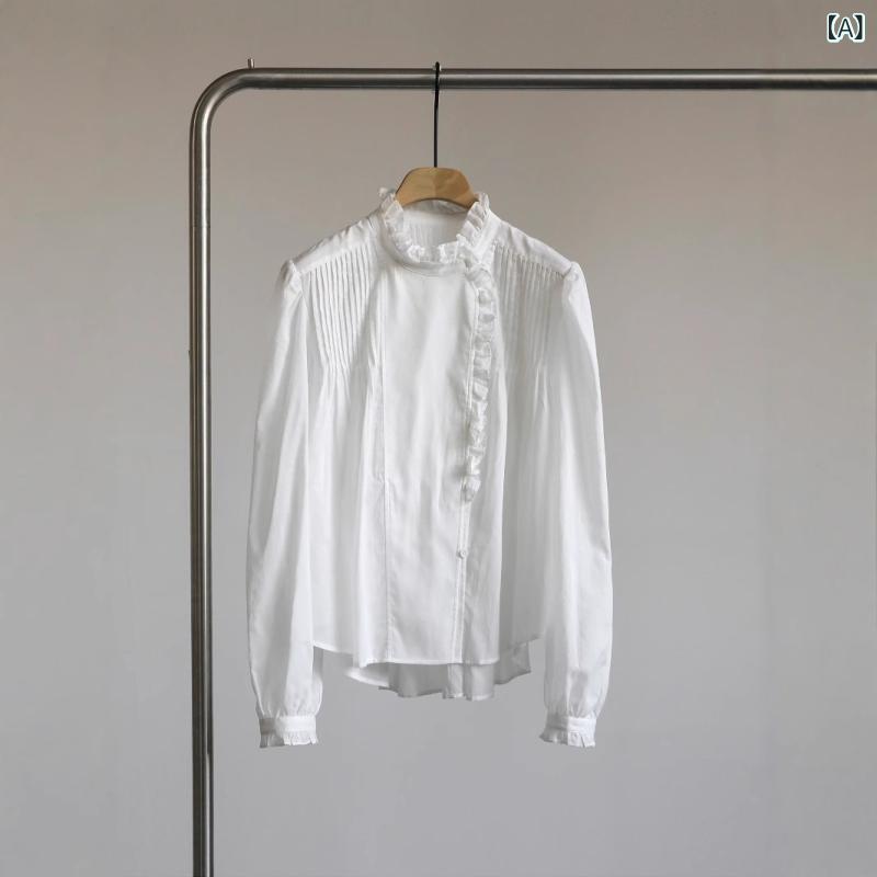 トップス シアーシャツ シャツ ブラウス 綿の 透き通った リゾート 風の 木の 耳の 辺の フランスは シャツ 女性を 打って 代行 します。