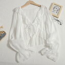 ショート丈 カーディガン 春夏の 女性用 フリル シフォン 日焼け防止 ショール サスペンダー スカート ブラウス ベルスリーブ カーディガン ショート コート