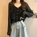 ショート丈 カーディガン 短い 上着の 日焼け防止 ブラウスの レディース 春の 服の 薄手 糸の ネットは 透かし彫りの 氷の 糸の メリヤスの カーディガン...
