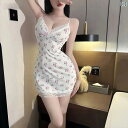 ホワイト 白 ショート丈 ミニ Vネック 魅惑的 大きいサイズ パジャマの 女子 学生は 胸の パッドを 取り外して 砕 花の 欲を 魅力的 します。
