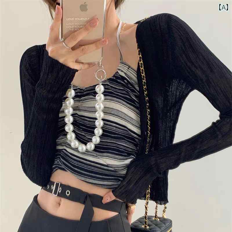 ショート丈 カーディガン 竹の 節 麻の 洋風の 氷の 糸の 通気性の カーディガンの コートの レディース 夏の 新型の ファッションのの 日焼け防止の エアコンの シャツ 薄手 金の 上で