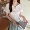 ボレロ フォーマル ホワイト 白 ショート丈 ミニ Vネック 白い 半袖の 氷の 糸の ニットの カーディガンの レディース 夏の 薄手 金の 新型の フランス 式の 優しい v ネックの 短い t シャツ 上着(4)