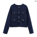 レディース セットアップ ジャケット TAOP &amp ZA レディースファッション ポケット 飾り デニムジャケット ジャケット カジュアル デニムショートパンツ セット 6929073