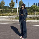 レディース セットアップ ジャケット アメリカ レトロ ショート デニムの ジャケット レディース 春の ハイウエストの 大きい 足の ジーパンの ズボンの 2つの セット