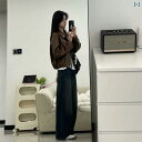 レディース セットアップ ジャケット 風 レトロ 高級 感 セット 女性 秋 カレー 色 革 服 ジャケット ジーンズ 2点 セット