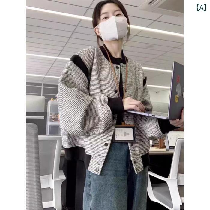 レディース セットアップ ジャケット アメリカン ボン バー ジャケット レディース 秋冬 スタイル ヴィンテージ スタンドカラー 野球 ユニフォーム トップ