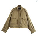 レディース セットアップ ジャケット の 秋 商品 欧米の レトロ 街頭の クロスボーダーの 婦人服の ポケットは ジャケット シワの ズボンの スーツ りを 飾ります。