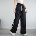 カーゴパンツ レディース ワイドパンツ 氷 糸 速乾 工 装 ズボン 女子 2025 夏 ドーパミン ゆるい カジュアル ストライプ 薄手 スポーツ 広 脚 傘 兵 ズボン