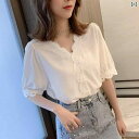 レディース フレンチスリーブ シアージャガード 女性 v ネック レースは ゆったり した 半袖 t シャツを つなぎ合わせています。(4)