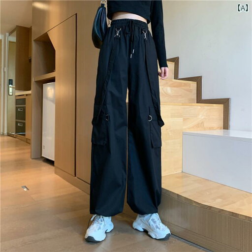 カーゴパンツ レディース ワイドパンツ ヒップ ホップの 子供服の ファッション 韓国 学生は 腰が 高くて ゆったりしています。 カーゴパンツ レディース ワイドパンツ ヒップ ホップの 子供服の ファッション 韓国 学生は 腰が 高くて ゆったりしています。