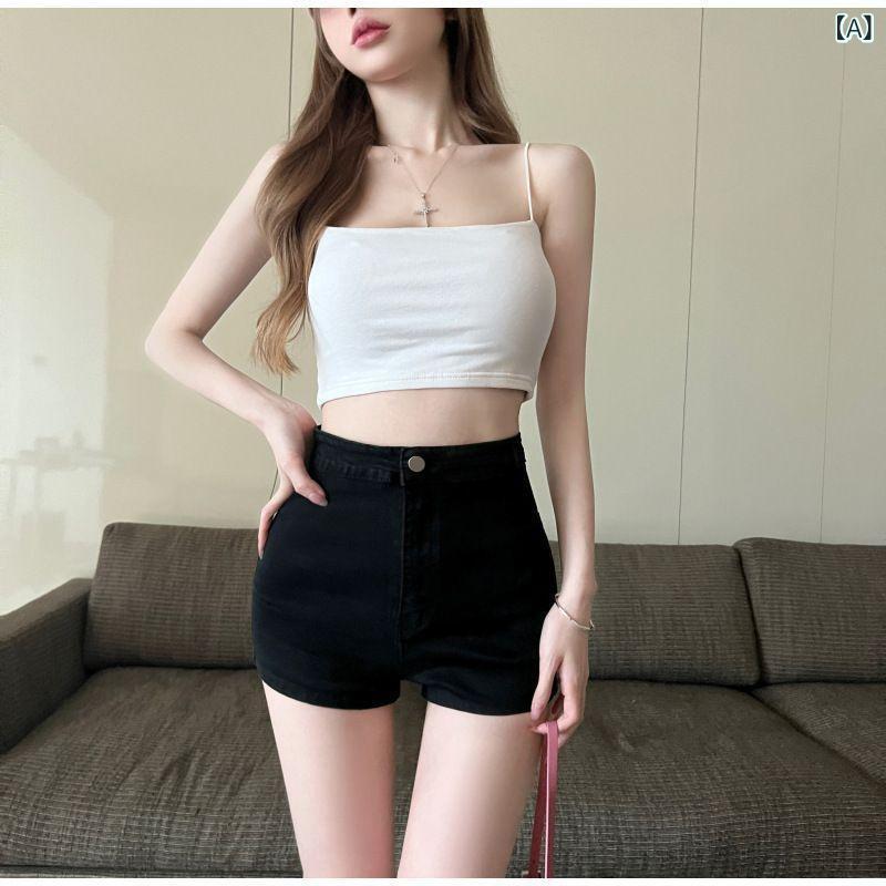 デニムパンツきれいめ ストレート ハイウエスト タイトな 弾力性の 熱い ズボンの カジュアル ヒップの ジーパンの レディース 感の ギャルの 黒色の ハイウエストの 短い ストレートの ズボンの レディース 潮