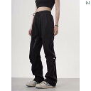 カーゴパンツ レディース ワイドパンツ Ins 潮 アウトドア 防水 突撃 ズボン 女性 ファスナー 機能 カジュアル 作業 ズボン 男女 ゆるい ストレート ズボン