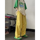 カーゴパンツ レディース ワイドパンツ 黄色の 速乾の スポーツの ズボンの レディース 夏の 薄手 タイプの 日焼け防止の 登山の 広い 足の 工 装の レジャー 機能の 傘の 兵の ズボン