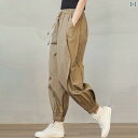 カーゴパンツ レディース ワイドパンツ 大きいサイズ 300 斤の 夏の高 腰の 工 装の 運動 のの ズボンの レディース 太っている MMの ゆったりしている レジャーの 束の 足の 提灯の ズボンの 2