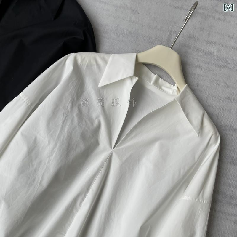 レディース 黒 美脚 シルエット コットン 100 シンプル 色合い ! ハサミの 襟は ゆったりしていて 形は..