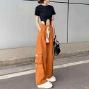 カーゴパンツ レディース ワイドパンツ アメリカ 服装の ズボンの レディース スポーツの ズボンの 新型は やせている ストレートの ズボンの ゆったりしている カジュアル 広 腿の ズボンの レディース 背の 高さ ズボンを 現します。