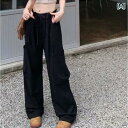 カーゴパンツ レディース ワイドパンツ アメリカ レトロ ヒップ ホップ hiphopの まっすぐな 筒は 縄の スーツ ズボンの レディース グレーの ゆったりしている 多 ポケットの 運動の レジャーの ズボンを 引き出します。