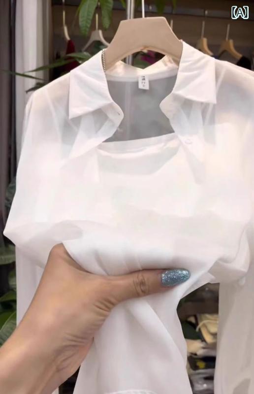 シャツ 羽織り 夏 薄手 パステルカラー 珠 光 糸 日焼け防止 シャツ コート 女性用 夏の 薄手 氷 感 滑..