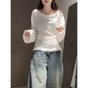 Tシャツ レディース 長袖 ゆったり 薄手 UVカット 羽織り 着痩せ効果 ウエストマーク リボン 春夏 ポリエステル ラウンドネック ドルマンスリーブ カジュアル きれいめ