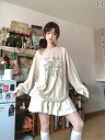 Tシャツ レディース 韓国 長袖 ゆったり 薄手 シアー UVカット リラックス感 羽織り ラウンドネック プルオーバー リボン アプリコットカラー 春夏(4)