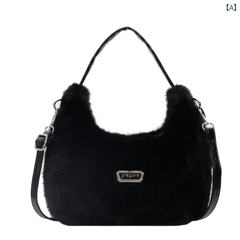 2way トートバッグ レディース 小さめ ファーバッグ トート かわいい おしゃれ もこもこ オトナ きれいめ ロゴ ミニトートバッグ ぬいぐるみの ハンドバッグの 小さい カバンの レディース 2024 新型の ファッションの 小さい 大衆の 設計の(4)