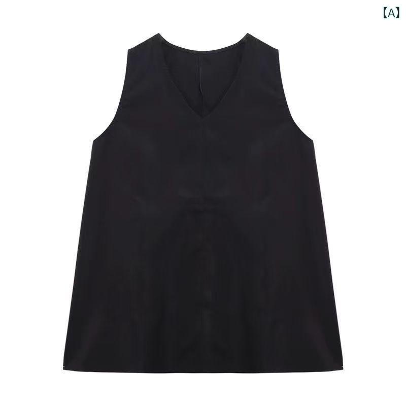 セットアップ レディース Vネック レトロ スーツ フェミニン Vネックノースリーブ ベスト 夏の新 チェック 柄 ワイド レッグ パンツ カジュアル パンツ 2 点 セット