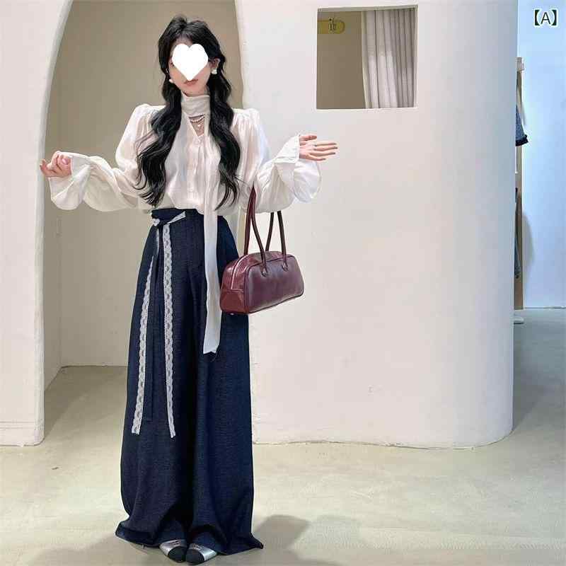 セットアップ レディース Vネック フレンチレース v ネック 上着 セット レディース 3点 セット ootd 春 パンツ 2点 セット ファッション