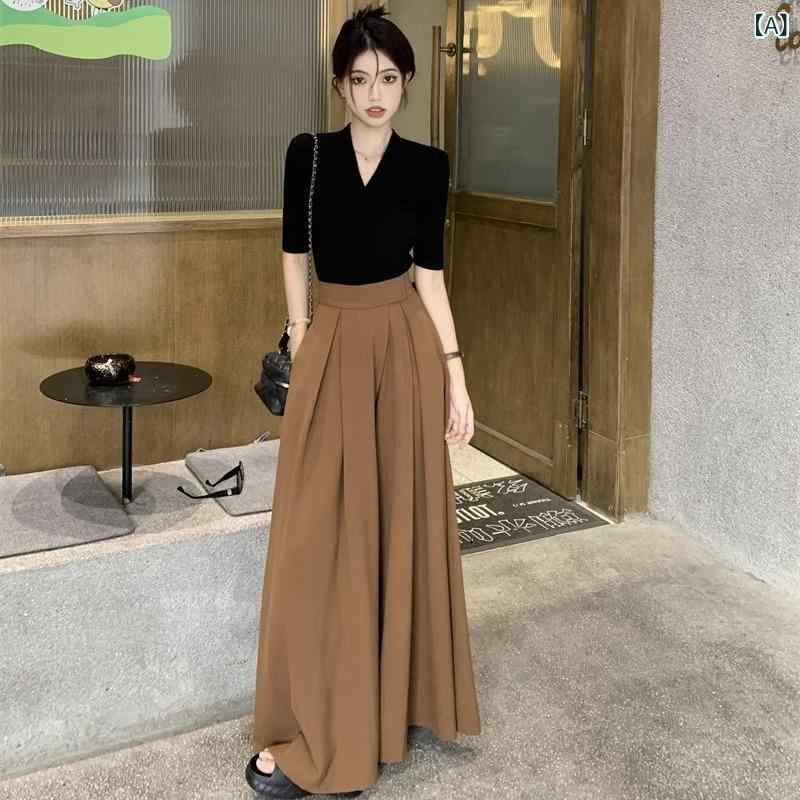 セットアップ レディース Vネック フランスの レトロ v ネック 半袖 t シャツ 感が。