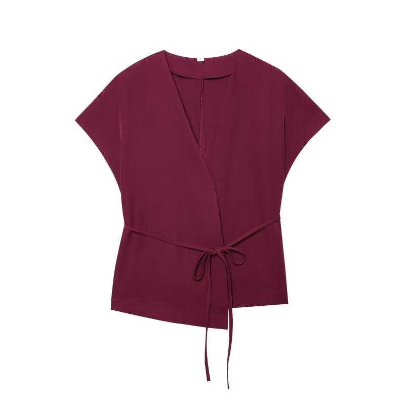 セットアップ レディース Vネック は 夏の 新型 色 v ネック 半袖 ストラップの 上着を りしています。x2