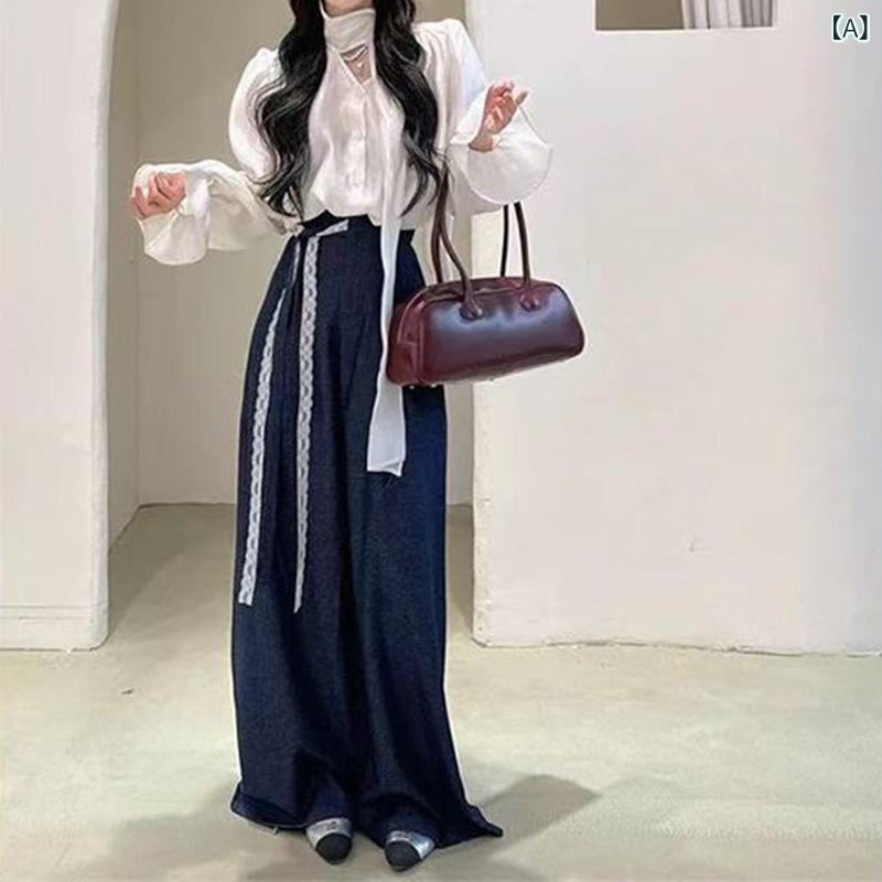 セットアップ レディース Vネック フレンチレース v ネック 上着 セット 女性 セット ootd 春の ズボン 2 セットの ファッション