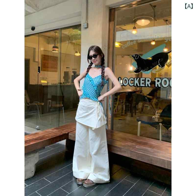 セットアップ レディース Vネック Vネックの 格子 縞の レース ストラップ ベストの 甘くて 辛いです。