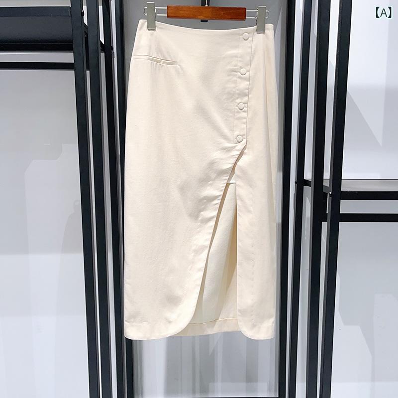 ロングスカート 綿混素材 亜麻 フランスの小 衆 2025 夏の おしゃれで な 金色の ネックレスの ノースリーブベストの サイドの スリットの 半 スカート...