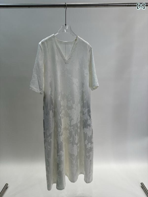 ロングスカート 綿混素材 亜麻 南 油の 小さい 大衆の 設計の 金の 亜 麻の 混紡の シルクの ワンピー..