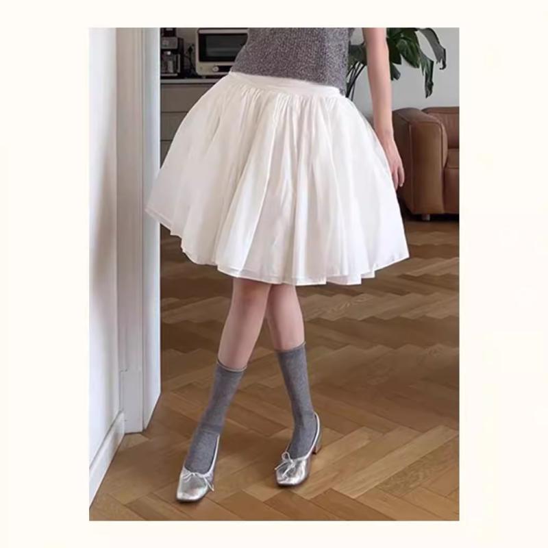 シフォン スカートきれいめ アンドロメダ 森 系の 小柄な高 腰が 痩せている スカート 独特で 美しい 白い 蓬 蓬 スカート スカート 秋x2