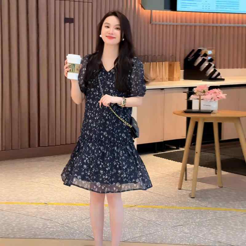 シフォン スカートきれいめ 優しい 風 砕 花 減 齢 ワンピース 2025 夏の 新型 カジュアル 通勤 独特の 美しい スカート 女装