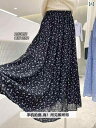 シフォン スカートきれいめ 早春の お姫様 感 砕 花の 長い 傘の スカート 2025年の 新型の ナシの 形の 体つきは やせています。