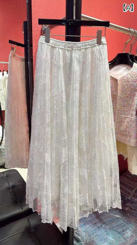 花柄ロングプリーツスカート フラワープリント 南 油 直 供 2025 春夏 重 工 刺繍が 腰の 半身の スカ..