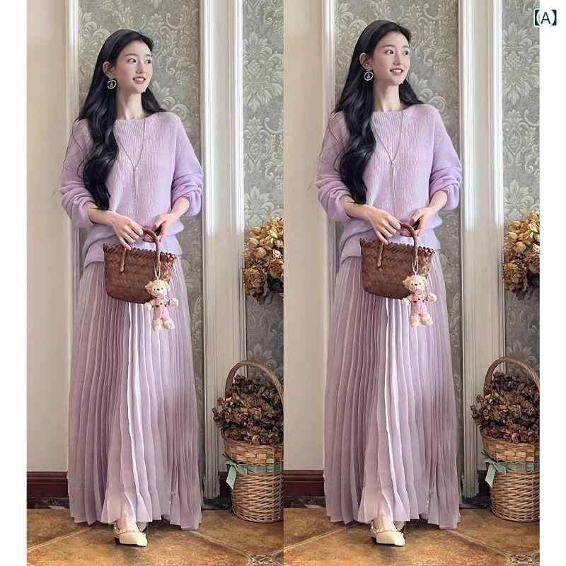 シフォン スカートきれいめ 2025年の 春は とても きれいで 優しい 風のは 腰を 緩めて サトイモの 紫 ..