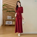 シフォン スカートきれいめ シフォンの ワンピースの レディース 夏の 2025 新型の 小さい 背ののお母さんは やせているが 見えます。
