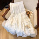 シフォン スカートきれいめ 実 拍 ~ リゾート 風の 透かし彫りの 花の 半身の スカートの レディース 夏の 高さ 腰の a 字の 大きい 傘の スカートは 独特で とても きれいです。