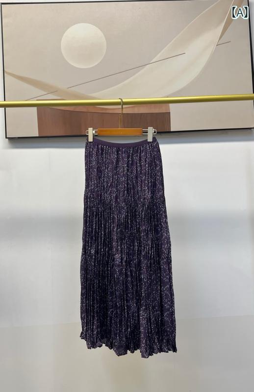 花柄ロングプリーツスカート フラワープリント 竿と 感が いっぱいになった 2025 南 油 り 女装 春夏の..