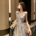 花柄ロングプリーツスカート フラワープリント フランスの 花の 首の ストラップの ワンピースの レディース 海辺の 休暇の 欲の 長い スカートの 2025 夏の 新型の 婦人服の スカート