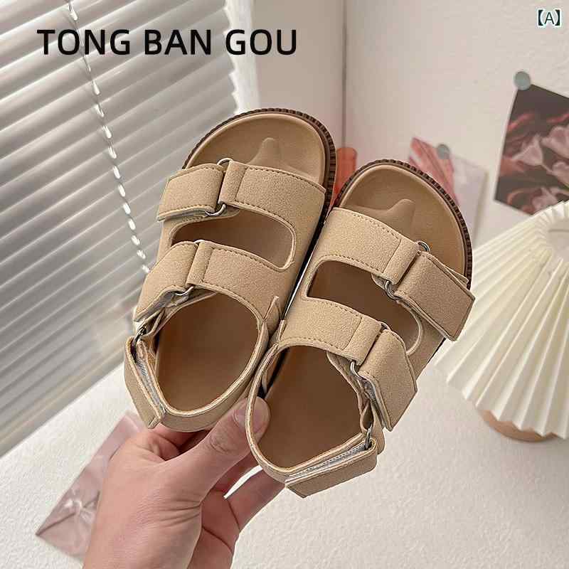 シューズ サンダル ソフトソール 幼児用 ベビー用 ファッション かわいい おしゃれ 脱げにくい 汚れ防止 滑り止め 通気性 外出用 アウトドア 夏 カーキ キャメル