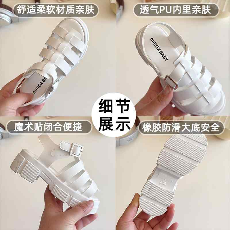 シューズ サンダル ソフトソールシューズ 幼児用 ベビー用 ファッション かわいい おしゃれ 脱げにくい 汚れ防止 滑り止め 通気性 外出用 アウトドア 夏 ブラック ホワイト