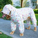 犬用レインコート エプロン ペット用品 雨具 レインウェア ファッション カジュアル 汚れ防止 防水 通気性 軽量 アウトドア 散歩 ホワイト